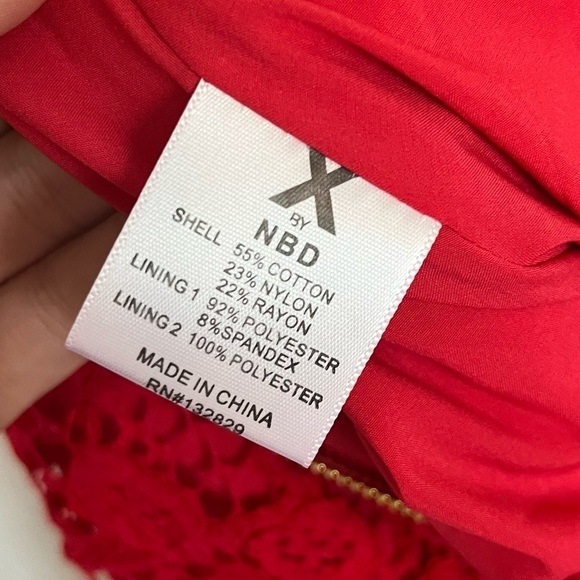 Revolve X by NBD Isabelle Strapless Red Lace Dress Size 4 - Picture 12 of 13